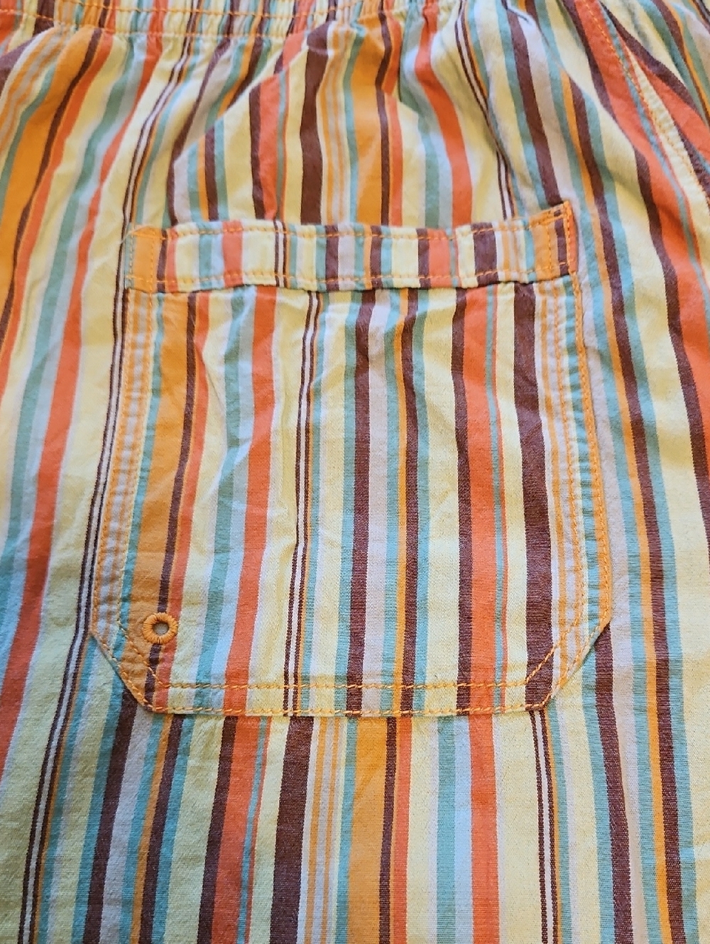 Free People Size P Striped Drawstring Women’s Shorts in Green and Brown - Picture 6 of 7